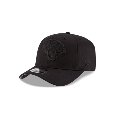 Jacksonville Jaguars Gorra | New Era NFL Black On Black Stretch Snap 9fifty Snapback Cap Mexico - Negros